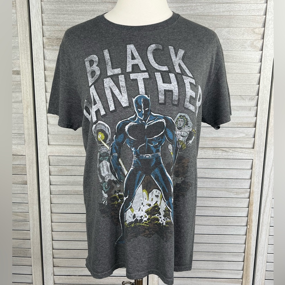 MARVEL Black Panther Short Sleeve Crewneck Tee Gray-Medium